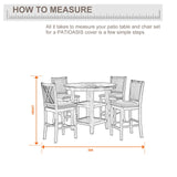 Grey Outdoor Round Table and 7-9 Chairs Cover Large 90'' Dia Waterproof Windproof UV-Resistant Patio Lawn Furniture Dining Table Set Covers 30inches High PATIOASIS