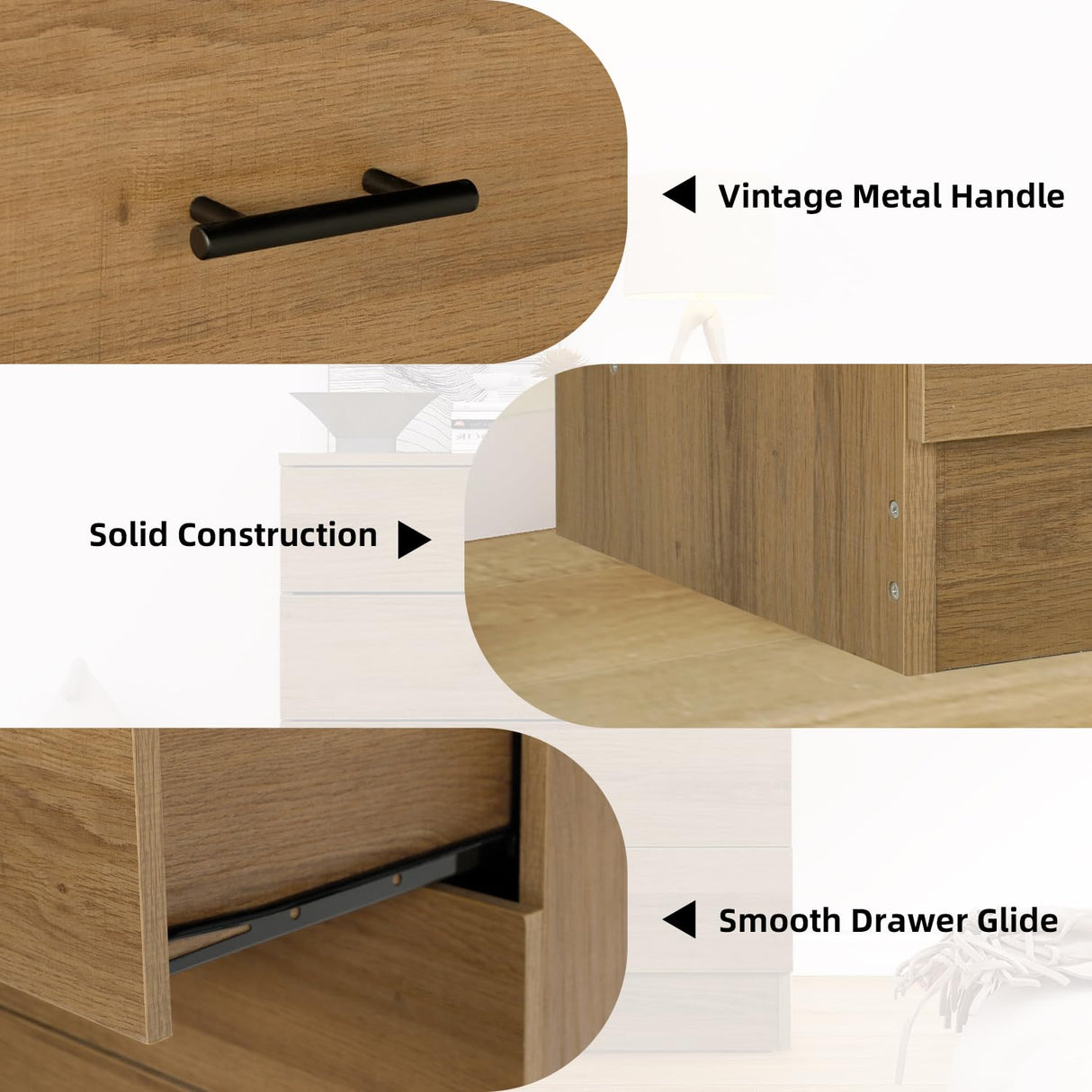 YIGOBUY Wooden Dresser for Bedroom Oak 4 Drawer Tall Dressers Small Chest of Drawers Modern Storage Cabinet Organizer Unit for Closet, Cloakroom, Entryway Comoda para Habitacion con Cajones YIGOBUY