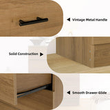 YIGOBUY Wooden Dresser for Bedroom Oak 4 Drawer Tall Dressers Small Chest of Drawers Modern Storage Cabinet Organizer Unit for Closet, Cloakroom, Entryway Comoda para Habitacion con Cajones YIGOBUY