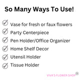 Small White Mason Jar Decor – 16 oz Hand Painted Distressed Jar – 5 Inch Farmhouse Pen Holder or Small Flower Vase – Rustic Modern Centerpiece for Desk, Tiered Tray (White Jar - No Flowers) Viva's Flower Shop