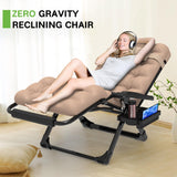 ZENPETIO 29In XL Zero Gravity Chair w/Cushion, Zero Gravity Recliner Lounge Chair for Indoor and Outdoor, Reclining Camping Chair for Lawn, Anti Gravity Chair with Cup Holder and Footrest, 440LBS ZENPETIO