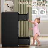 HAUOMS Modern 4 Drawer Dresser, Black Chest of Drawers for Bedroom,Closet Dressers with Drawers for Living Room, Entryway, Hallway HAUOMS
