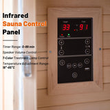 Efficraft Infrared Sauna Indoor, 1 Person Hemlock Wooden Home Sauna, Dry Sauna for Home Spa Room 1350W, Time Temp Pre-Set Sauna Room, w/7 Heating Panels Mini Personal Far Infrared Saunas for Home Efficraft