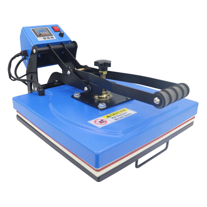 Industrial-Quality 15" x 15" Color LED Digital Sublimation Transfer Machine T-Shirt Heat Press Machine, 15" x 15", Blue - WoodArtSupply