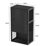 NOVIMANGO Small Bathroom Wall Cabinet, Bathroom Storage Cabinet Wall Mounted, Black Modern Medicine Cabinet, 3-Tier Wall Mounted Storage Cabinet Over The Toilet for Small Spaces, Living Room NOVIMANGO