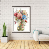 BOHADIY Diamond Art Kits for Adults - Daisy Diamond Painting for Beginners, Diamond Dots Round 5D Full Drill Paint with Diamonds Pictures Gem Art Painting Kits DIY Crafts Kits Flower Bottle 12x16in BOHADIY