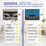 OKP K3 Robot Vacuum Cleaner Self-Charging Robotic Vacuum Cleaner with 2000Pa Strong Suction Voice Control for Hardfloor and Carpet,Blue OKP