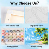 HEIBAGO Framed Paint by Numbers kit for Kids, 4 Pack Landscapes Paint by Numbers for Kids Ages 8-12, Paint by Numbers Kits Children Beginner, DIY Acrylic Oil Painting for Home Wall Decor 8x8 inch HEIBAGO