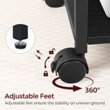 MAHANCRIS Industrial Printer Cart, 3-Tier Mobile Printer Stand, Rolling Cart with Power Outlets and USB Ports, Home Printer Stand with 2 Hooks, for Office, Living Room, Black PTHB40E01 MAHANCRIS