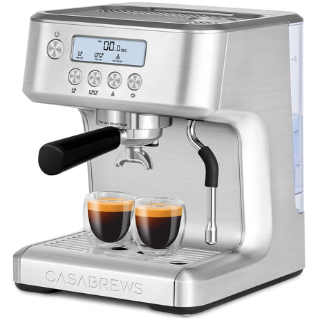 CASABREWS Espresso Machine with LCD Display, Powerful Milk Frother and Customizable Brewing Temperature, Provides Barista-Level Lattes and Cappuccinos CASABREWS