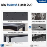 Black Outdoor Backless Bench for Garden, Set of 2, Metal Outdoor Bench Weatherproof, Patio Benches for Outdoors, Benches Seat for Backyard, Porch, Plant Stand and Holder Stabrech