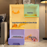 Cat Cages Indoor with Litter Box, Thicken Plastic + Resin Material, 2/3-Tier Large Indoor Enclosure with Transparent Windows and Knob Locks(White,27.9x18.3x41.7in) SASNMEO