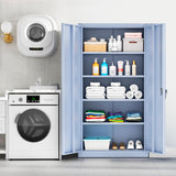 Superday Metal Storage Cabinet 71"×32"×16", Tall Storage Cabinet with 2 Doors and 4 Shelves, Large Metal Steel Utility Cabinet for Home Office, Garage, File Bathroom Pantry (Grey) Superday