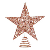 BinaryABC Christmas Tree Topper Star,Glittering Christmas Tree Decoration Ornaments,20cm (Rose Gold) BinaryABC