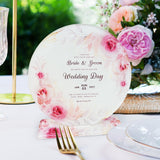 PYD Life 6 Pack Sublimation Acrylic Sign Plaque Display Blanks 5.9" Round with 5.1" x 1.8" Sublimation Acrylic Sheets Stand Thickness 1/6"(4mm) Custom Table Sign for Store Restaurant Party PYD Life