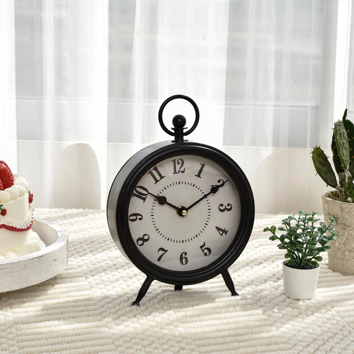 Vintage Decorative Desk and Shelf Clock, Rustic Mantel Clock Farmhouse ...