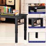 DKLGG 2000Lbs Workbench Adjustable Height, 47.2" Heavy-Duty Work Bench Table Mobile Workbench with Lockable Casters, Multifunction Work Station for Garage, Workshop, Home, Office, Easy Assembly DKLGG