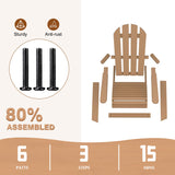 HOLTICO Kids Adirondack Chair, Outdoor Wooden Accent Toddler Adirondack Chair, Folding Adirondack Chair, Comfortable Kids Fire Pit Lounge Chairs for Yard, Garden, Patio HOLTICO