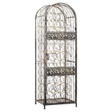 HOMCOM 45 Bottle Wrought Iron Wine Rack Jail with Lock - Antique Bronze HOMCOM