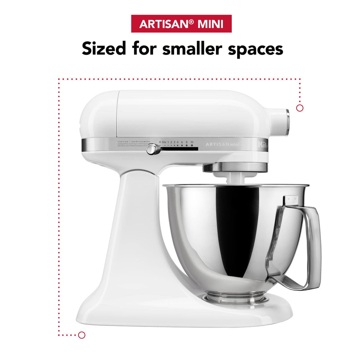 KitchenAid Artisan Mini 3.5 Quart Tilt-Head Stand Mixer - KSM3316X - White KitchenAid
