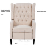 Push Back Recliner Chair,Easy Chairs for Small Spaces,Comfy Armchair,Reading Recliner Chairs for Adults,Living Room Accent Chair, Wingback and Rivets Design for Modern Recliner Chair(White) NITYASUNDARA