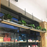 Ceiling Hanging Shelf Kitchen Storage Shelving, Flower Stand, Plant Railing Shelf with Solid Wood Board and Iron Frame, for Bar Flower Shop Balcony (Size : 120cm) FAFZ