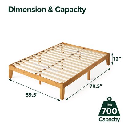 ZINUS Alexia Solid Wood Platform Bed Frame with Rustic Pine Finish - No Box Spring Required, Easy Assembly, Queen Size - WoodArtSupply