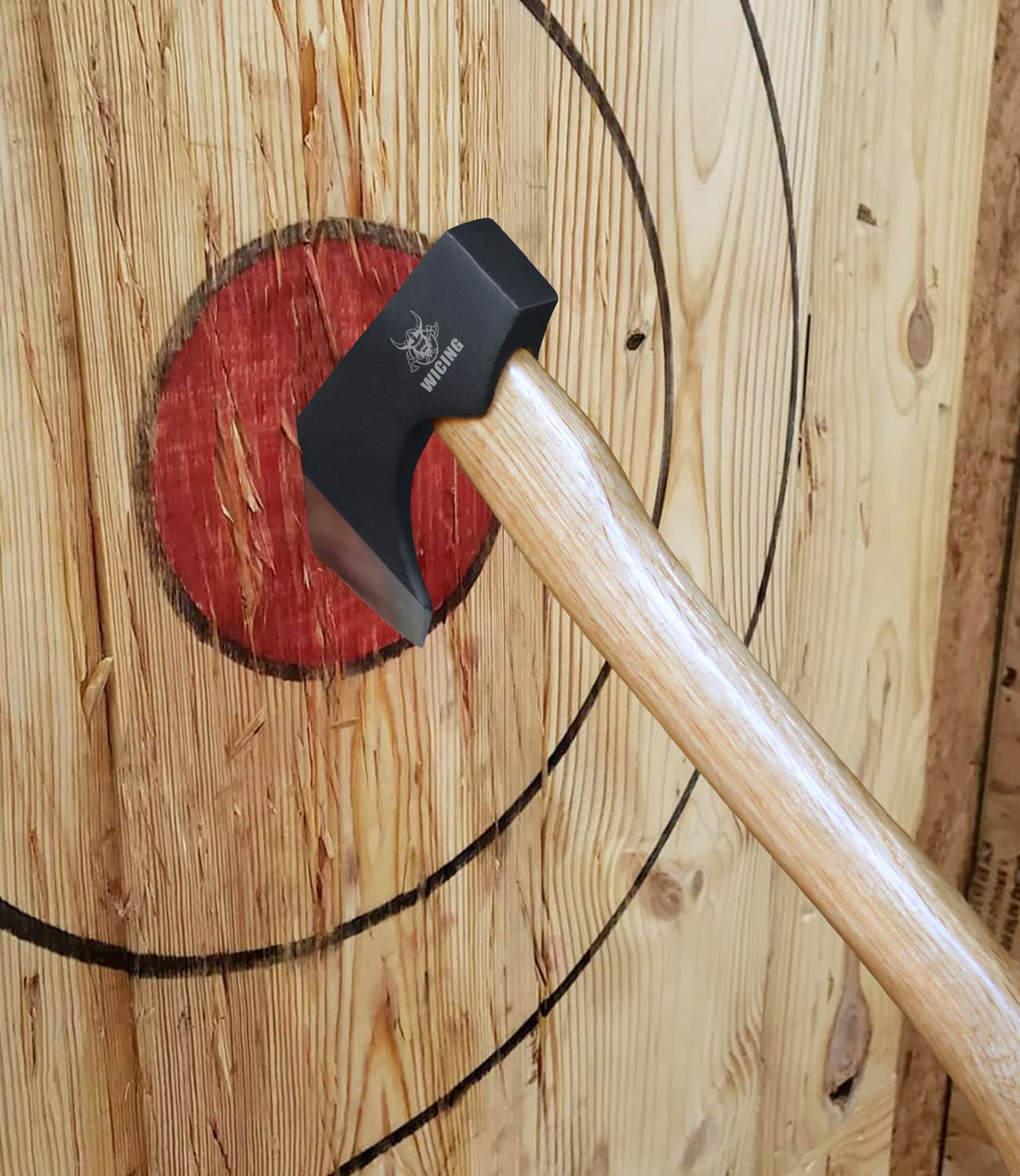 WICING Throwing Axes - 14" Throwing Hatchet Great for Axe Throwing Competitions, High Carbon Steel Forged & Wooden Handle 3 Pack WICING