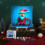 Nezyo 12 Sets Christmas Paint by Numbers Kit with Frame for Adult Beginners, Paint by Number DIY Acrylic Painting Canvas for Painting Party, Classroom Activity Birthday Gift, 8 x 8 Inch Nezyo