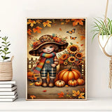 Fall Pumpkin Sunflower Leaf Diamond Art Kits for Adults, 5D Diamond Painting Kits for Adults Beginners, DIY Full Round Drill Diamond Dot Painting Gem Art Kits for Adult, Home Wall Decor 11.8x15.7 Inch VCLKDIY