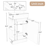 Merax Bathroom Vanity with Sink 18.6 Inch, Cabinet with Storage Shelf & Toilet Paper Holder, Left or Right Available, Merax
