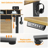 XINYAO Electric Standing Desk with 5 Drawers, Height Adjustable Desk 63 x 30 Inches Stand Up Desk, Ergonomic Desk with Wider Larger Desktop,Double Beam Standing Office Computer Desk (Rustic Brown) XINYAO