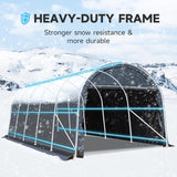 MELLCOM 12 x 24 FT Heavy Duty Carport, Portable Garage with Reinforced All-Steel Frame and Round Style Roof, Anti-Snow All Covered Car Canopy Outdoor Waterproof Storage Shelter for Car, Truck, Boat MELLCOM