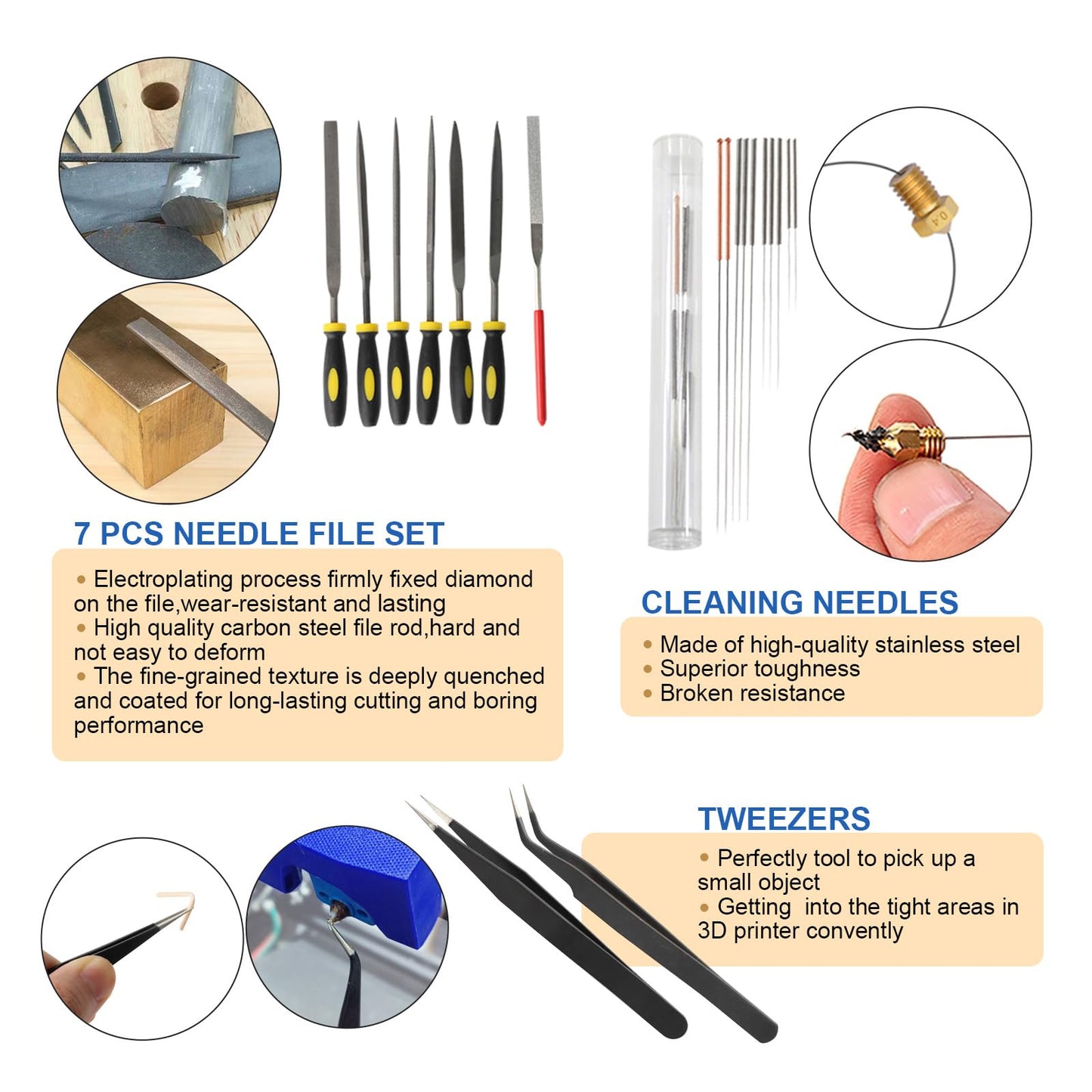 IdeaFormer-3D 62PCS 3D Printer Tools Kit,3D Printer Accessories Nozzle Cleaning Kit, Deburring, Removal Tools, Cutters, Wrench, Hobby Knife Set, Files, Screwdriver 3D Printing Tools 3D Print  - WoodArtSupply