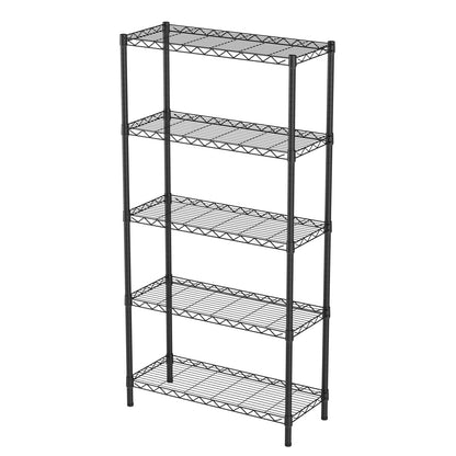 SINGAYE 5 Tier Storage Shelves Garage Shelving Wire Shelf 1750lbs Heavy Duty Storage Shelving Adjustable Shelf Metal Shelf Unit Black 48" W x 18" D x 77" H