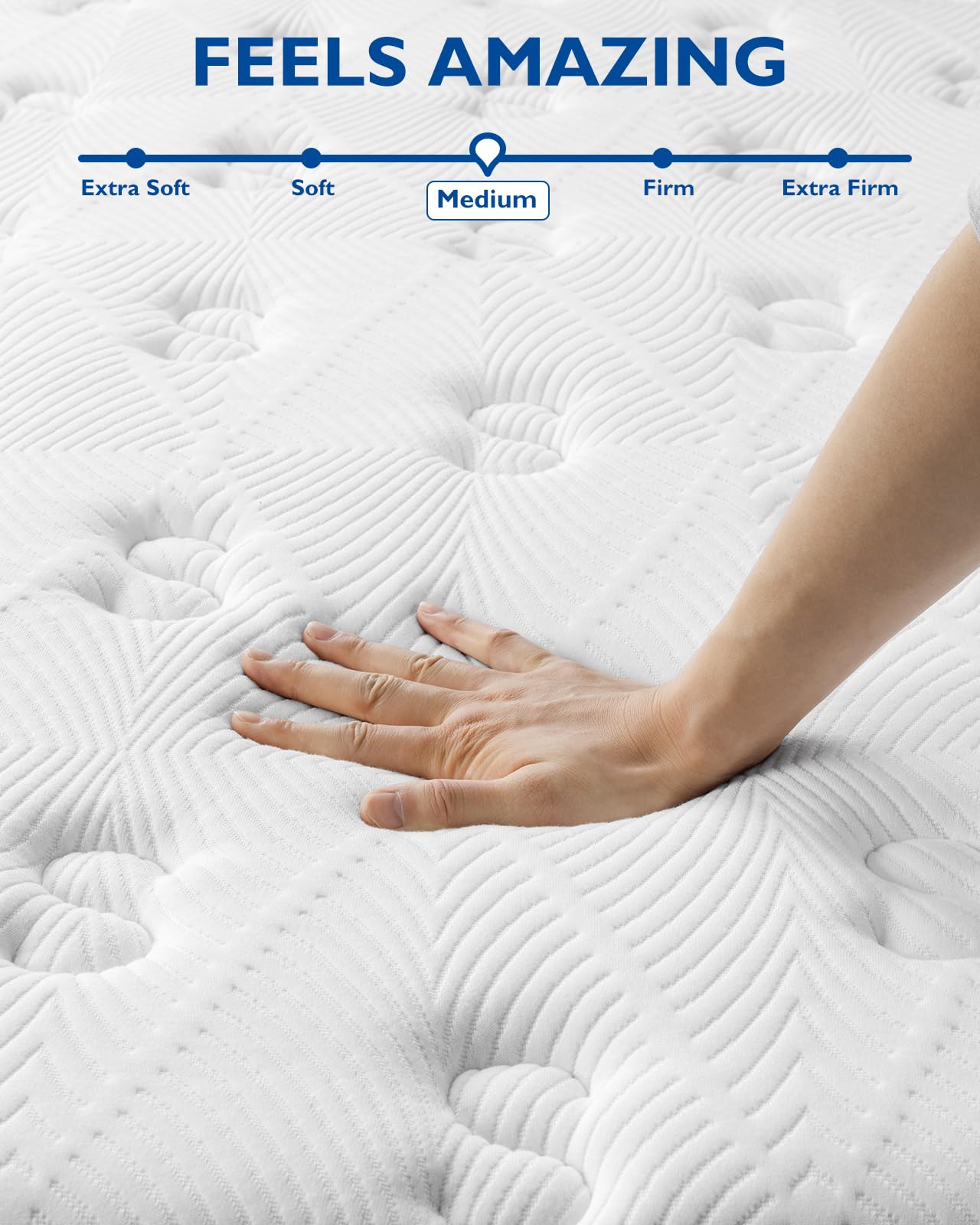 BedStory Queen Mattress - 14 Inch Hybrid Mattress in a Box - Individual Pocket Springs and Memory Foam for Pressure Relief and Motion Isolation - Medium Feel Mattress Queen, CertiPUR-US