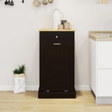 MiHunnor Wooden Simple Style Kitchen Trash Cabinet, Wooden Frame with Drawers and Tilt-Out Trash Cabinet for 10 Gallon Trash Cans 19.69'' W x 13.78'' D x 35.43'' H (Black-021) MiHunnor