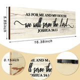 Jetec Christian Wall Art Decor, As for Me and My House We Will Serve the Lord Wooden Plaque Decor for Church Home Farmhouse Bible Verse Scripture Wall Signs (17 x 6 Inch, Joshua) Jetec
