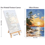 4 Pack Framed Paint by Numbers Kit for Adults Beginners with Wooden Easel, DIY Sunrise and Sunset Landscape Paint by Number Kit with Frame, Easy Painting by Numbers for Home Wall Decor, 8x12 inch Fountor