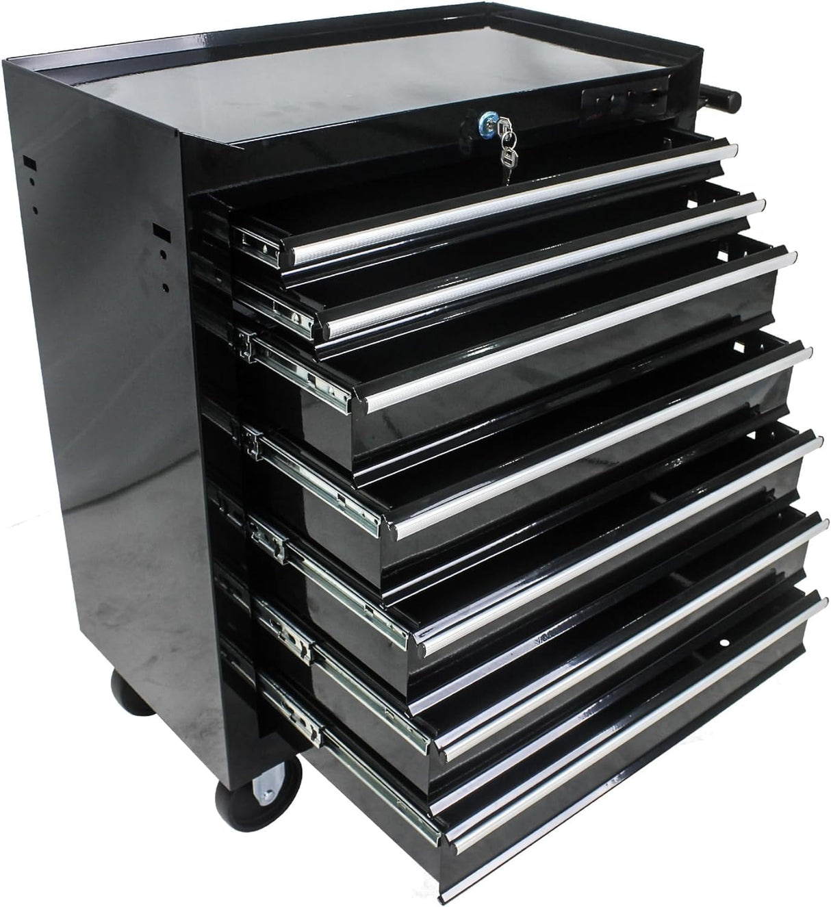 BouPower 7-Drawer Tool Chests, Rolling Tool Storage Cabinet with Detachable Tray - Black Black BouPower