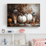 Diamond Art Kits for Adults Beginner, Autumn Pumpkin Fall Leaf DIY Modern Diamond Painting Kits 5D Diamond Dots Gem Art Crafts with Tools,Round Full Drill Crafts for Home Wall Decor&Gift-12x16in BAWKENTON