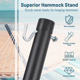 SUPERJARE 12 FT Hammock Stand Only, 450 lbs Capacity Heavy Duty Steel Hammock Stand, Portable Carrying Bag, 2 Person, Rust-Resistant Finish, Perfect for Patio, Camping, Indoor, Outdoor - Black SUPERJARE