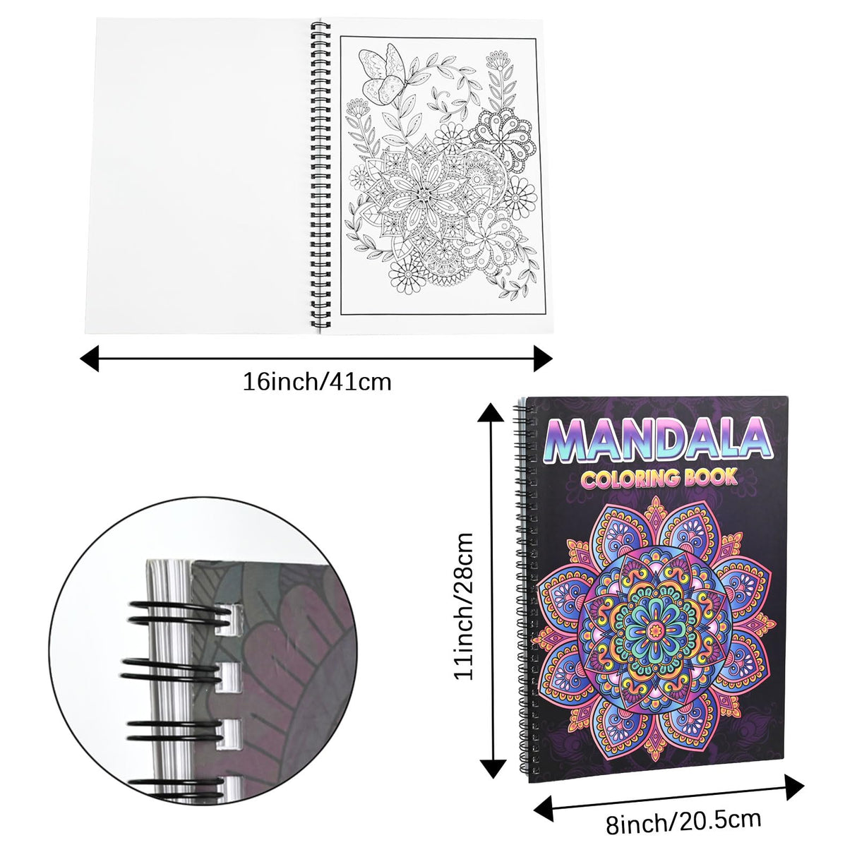 Ilyever 3 Pack Adult Stress Relief Coloring Book,60 Page Mandalas,Animal & Flower Patterns,Spiral Bound Women Coloring Books for Mindfulness & Relaxation for Christmas,Birthday&Holiday Party Gifts ilyever