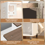 Wooden Cat House Large Space, Enclosed Cat Condo, Indoor/Outdoor Cat Enclosure with Wheels, Multi-Feature Luxury Cat Villa for Cats Ventilation Glass Doors,50" X 24" X 24" (White, 50" X 24" X 24") TMGSK