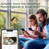 Birdkiss Smart Hummingbird House with Camera Solar Powered, 3MP HD Live View Birdhouse for Outside, Viewing Bird Nesting and Hatching, Ideal Outdoors Gift for Mom and Bird Lover (Black) Birdkiss
