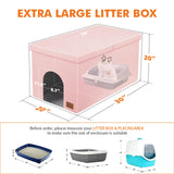Zerbuger Cat Litter Box Enclosure Furniture for Odor Control, Hidden Cabinet Cats Litter Ottoman with Flip-Up Lid,Cat Litter Box Bench with Storage Space, Dog Proof (Pink, Large) Zerbuger