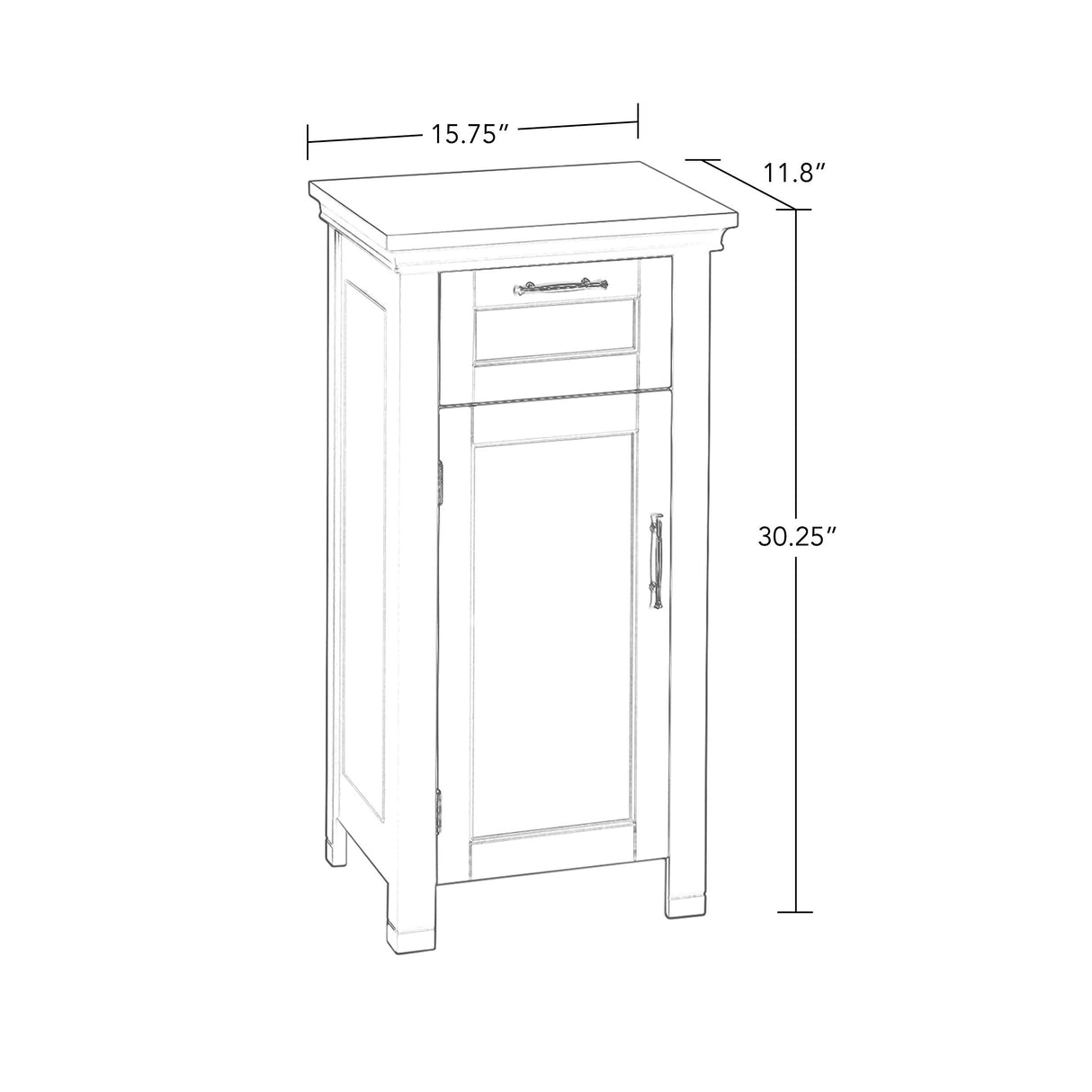 RiverRidge 06-037 Somerset Single Door Floor Storage Cabinet, White RiverRidge