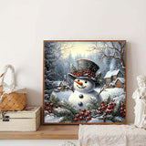 5D Winter Diamond Art Kits for Adults Beginners,Christmas Snowman Diamond Painting Kits,DIY Full Round Drill Diamond Dots Paintings Gem Art Crafts for Home Decor 13.8x13.8inch GEMFAMILY