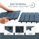 CLOVERHOLM 10PCS Plastic Interlocking Deck Tiles - 12"x12" Composite Patio Flooring, Waterproof Indoor & Outdoor Tiles All Weather for Front Porch, Backyard, Balcony, Poolside (Navy Blue) CLOVERHOLM