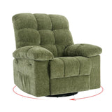 CheerAmenit 360° Swivel & Rocking Recliner Chair, Green Fabric Upholstered Glider with Side Storage Pockets, Sturdy Q235 Steel Frame Single Sofa for Living Room, Nursery, Small Apartments CheerAmenit